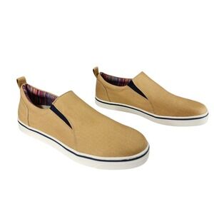 Vionic Loafer sz 11 Men Conner Slip On Casual Boat Shoe Tan Orthotic Herringbone